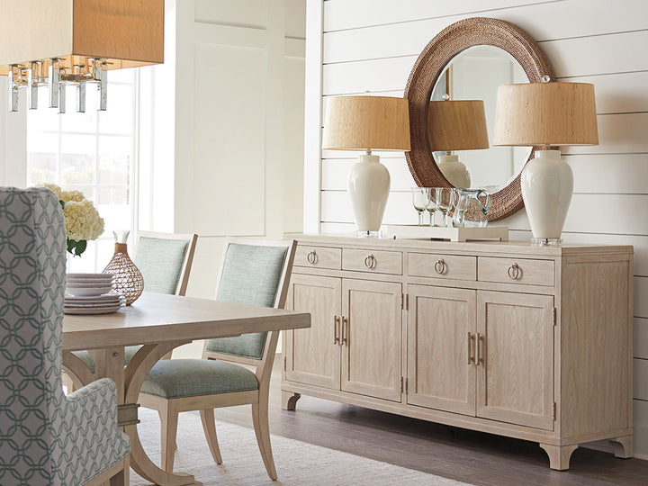 Newport - La Jolla Woven Round Mirror - Light Brown