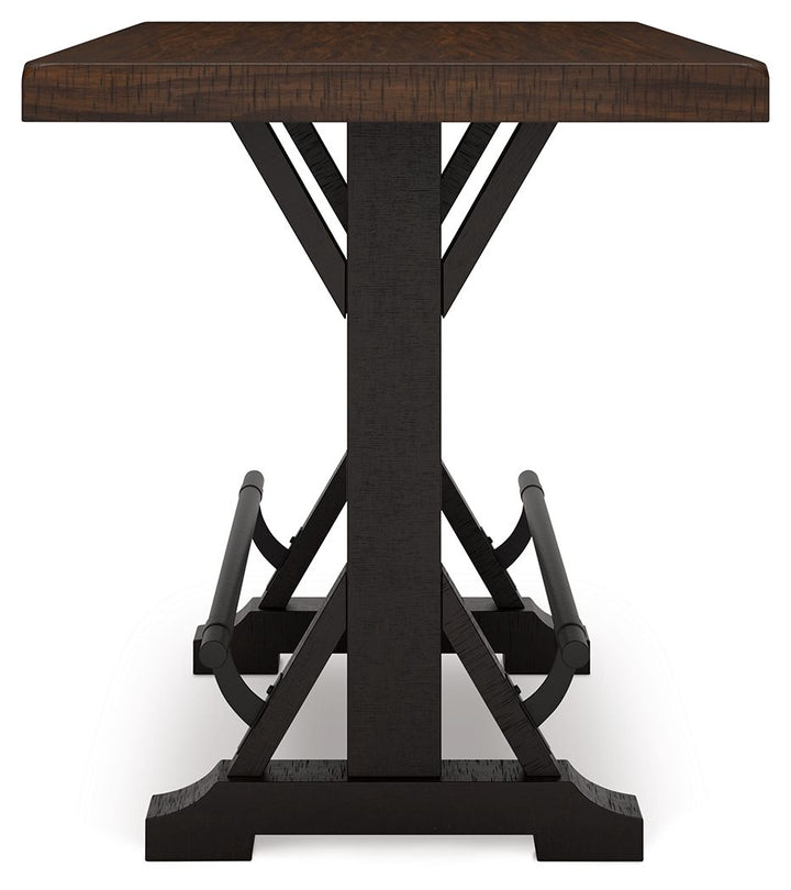 Valebeck - Rect Dining Room Counter Table With Wine Rack