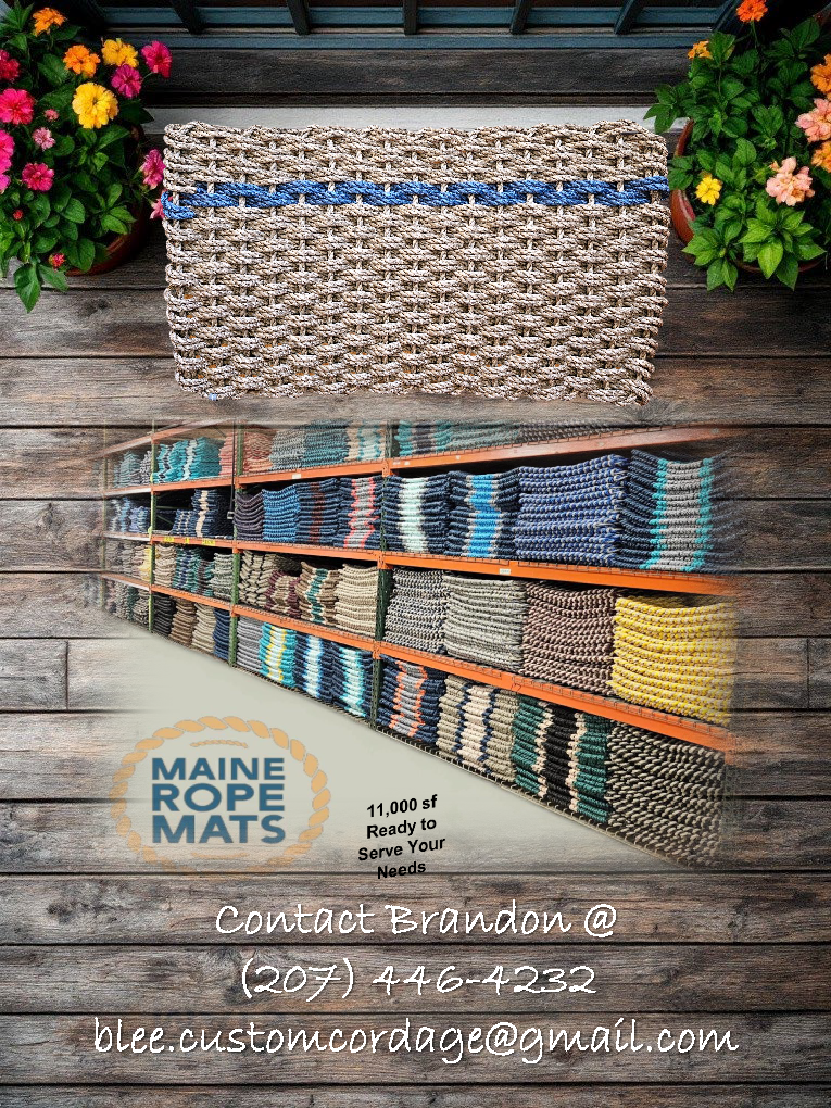 968 The "Original" Handcrafted Woven Maine Lobster Rope Commemorative Flag: Small 18" x 30" / Thin Blue Line #887