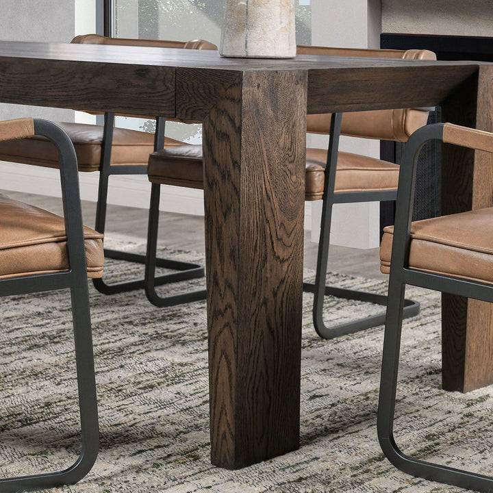 Troy - Reclaimed Oak Dining Table - Suede Brown