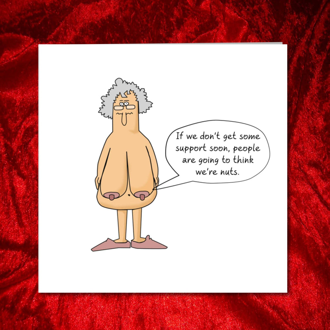 Funny Birthday card 40th 50th 60th Birthday for Wife Mum Grandmother - Old aged age - Funny, humorous and fun - boobs