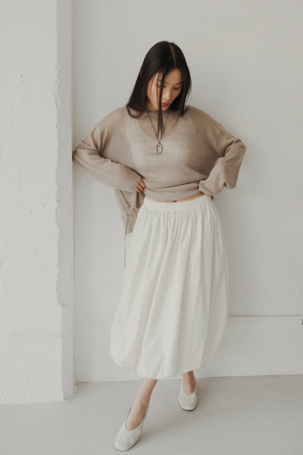 The Bella Skirt | Midi Bubble Skirt: BLACK / LARGE