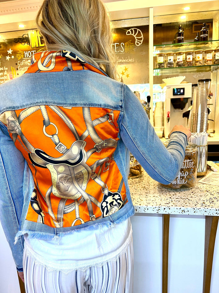 The Light Denim Jacket / Orange Equestrian: Small