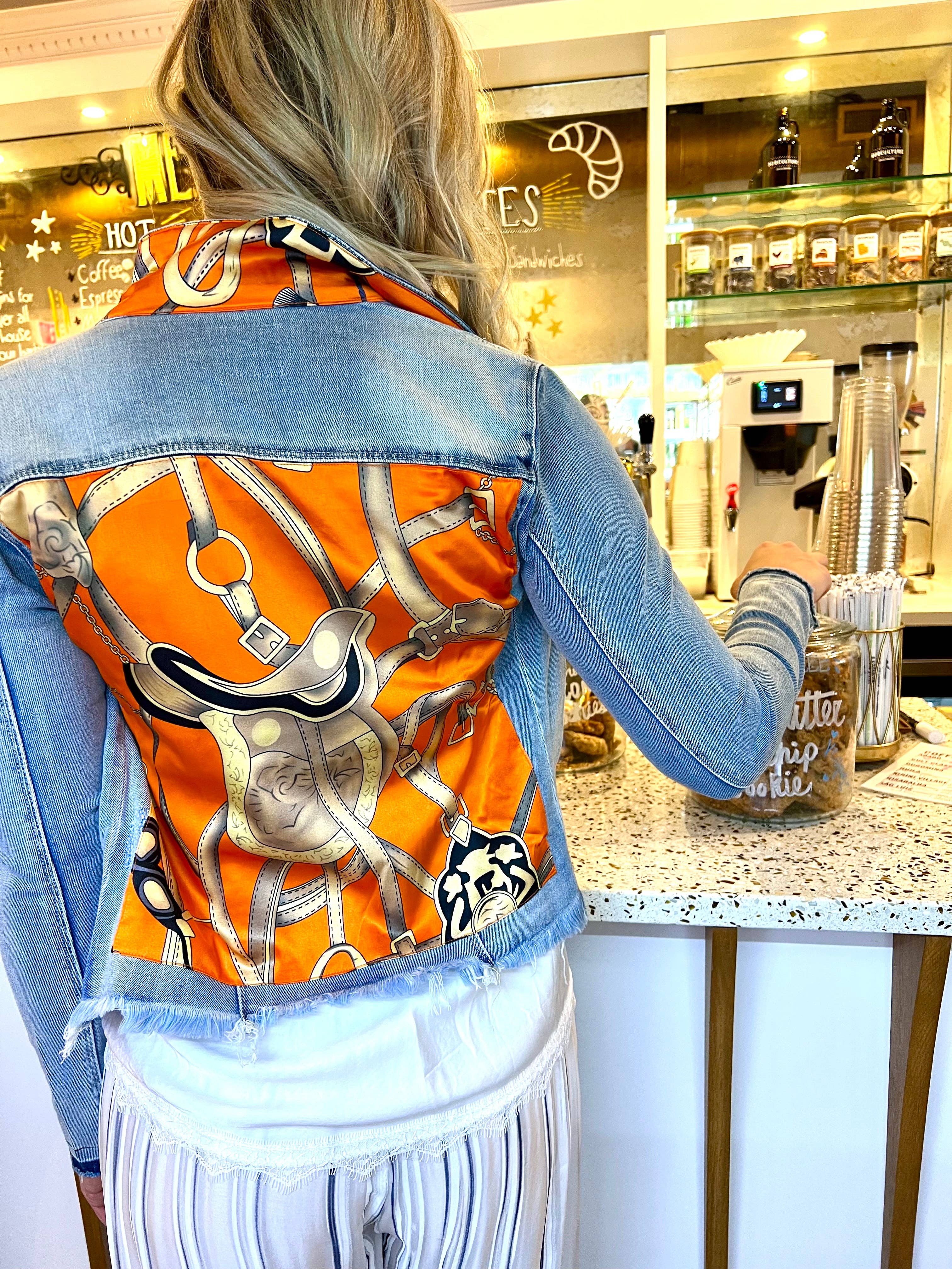 The Light Denim Jacket / Orange Equestrian: Medium
