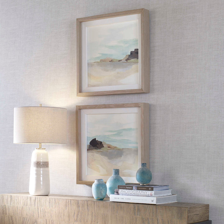 Glacial Coast - Framed Prints (Set of 2) - Light Brown