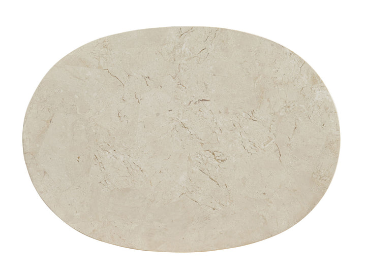 Rendezvous - Albion Stone Oval Nightstand - Beige