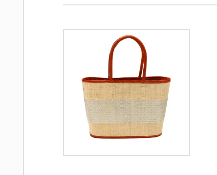 Wynwood Straw Tote Handbag with Metallic Detailing: Natural / Large