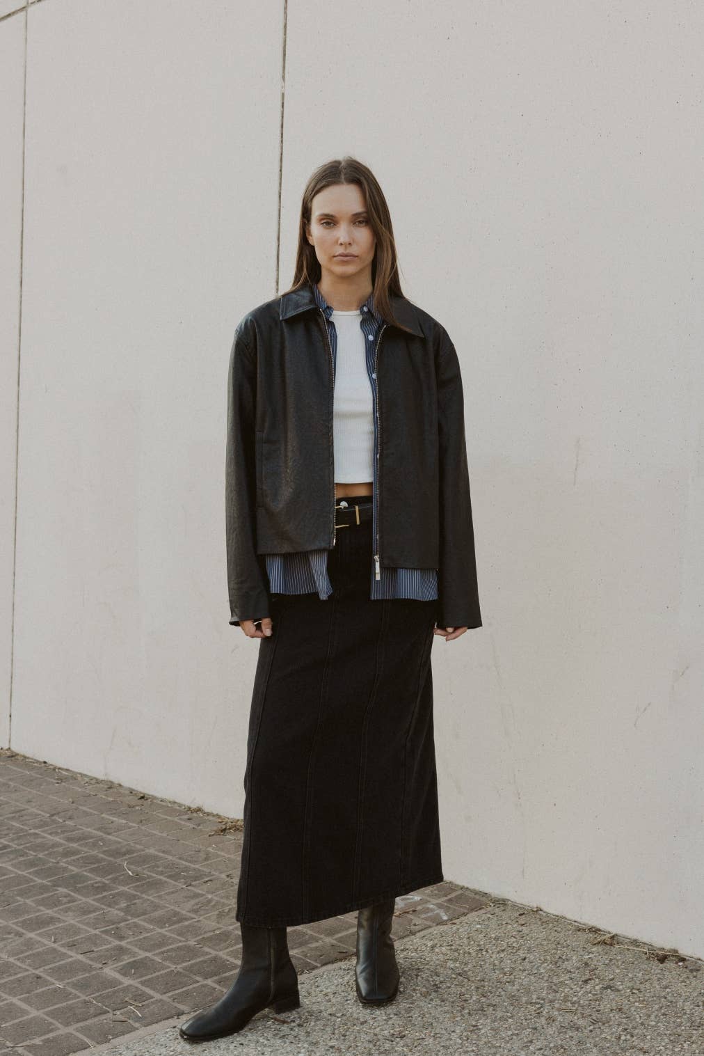 The Annalise Top | Pinstripe Button-Down Top: BLUE/WHITE / MEDIUM