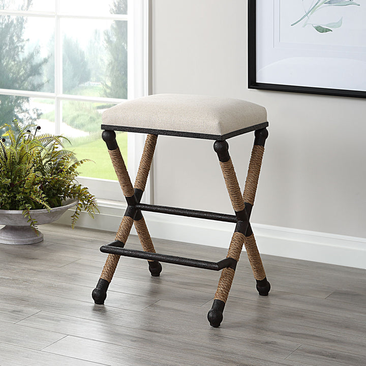 Firth - Rustic Counter Stool - Oatmeal