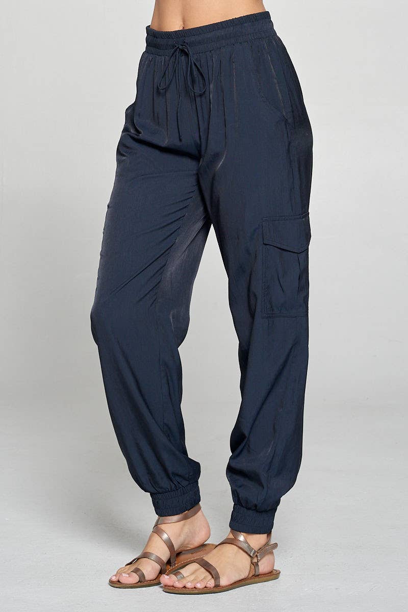 WOVEN CARGO PANTS - DEEP NAVY: MEDIUM