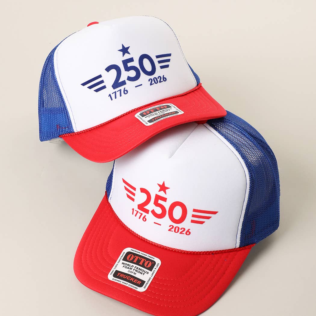 250 ANNIVERSARY 1775-2026 Foam Mesh Back Trucker Hat