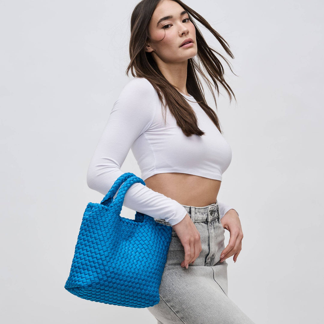 Sky's The Limit - Small Woven Neoprene Crossbody: Sand Black