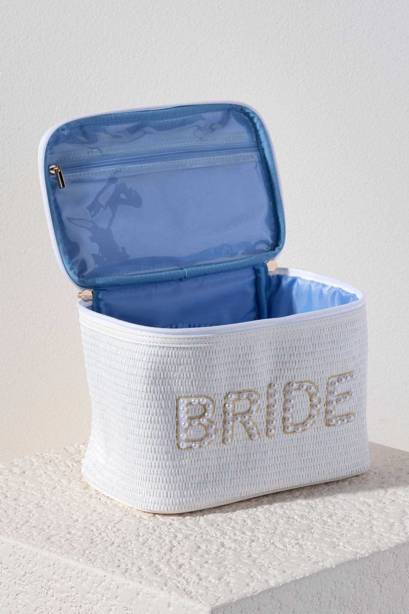 "BRIDE" COSMETIC CASE, WHITE