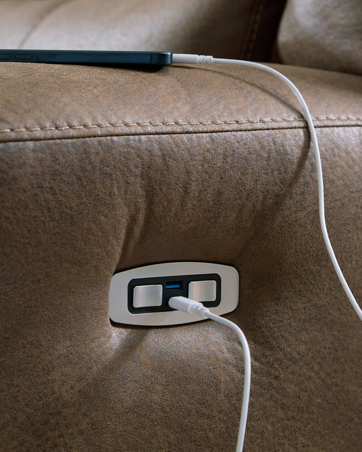 Beckley Place - Earth - Power Recliner With Adjustable Headrest