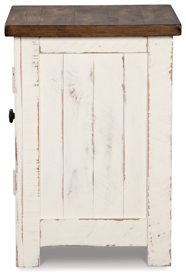 Wystfield - Chair Side End Table - White / Brown