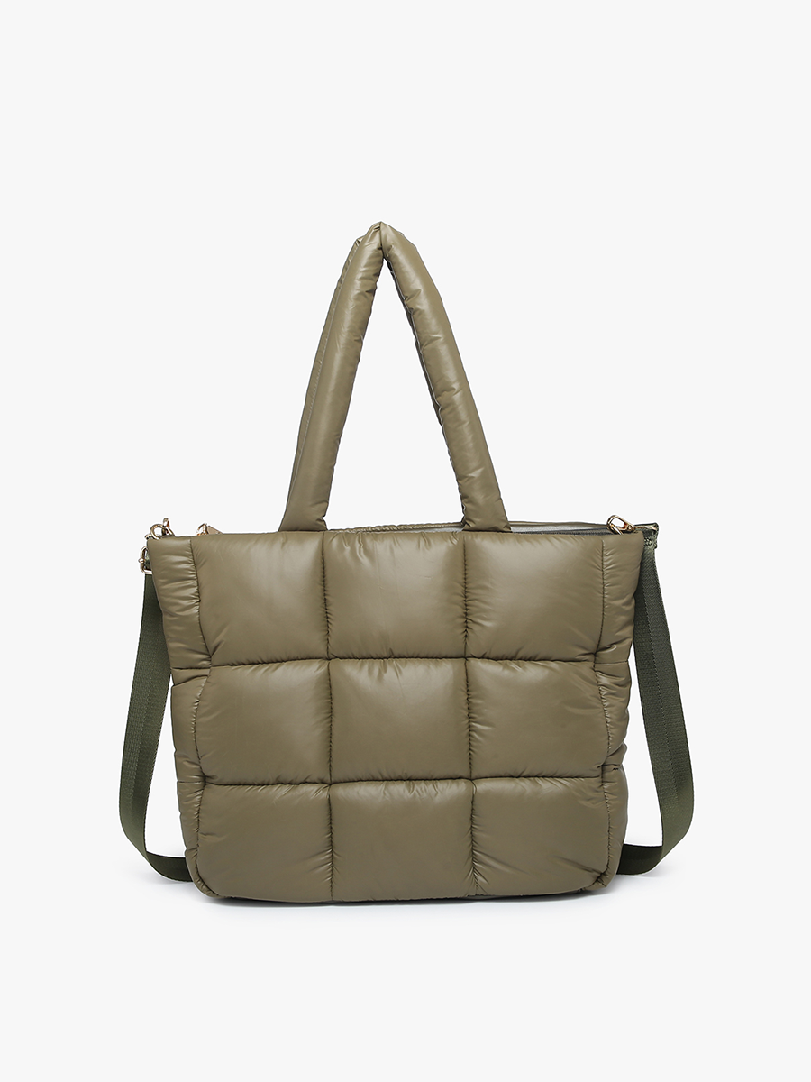 M2355 Kiersten Puffer Hobo w/ Strap: Off White