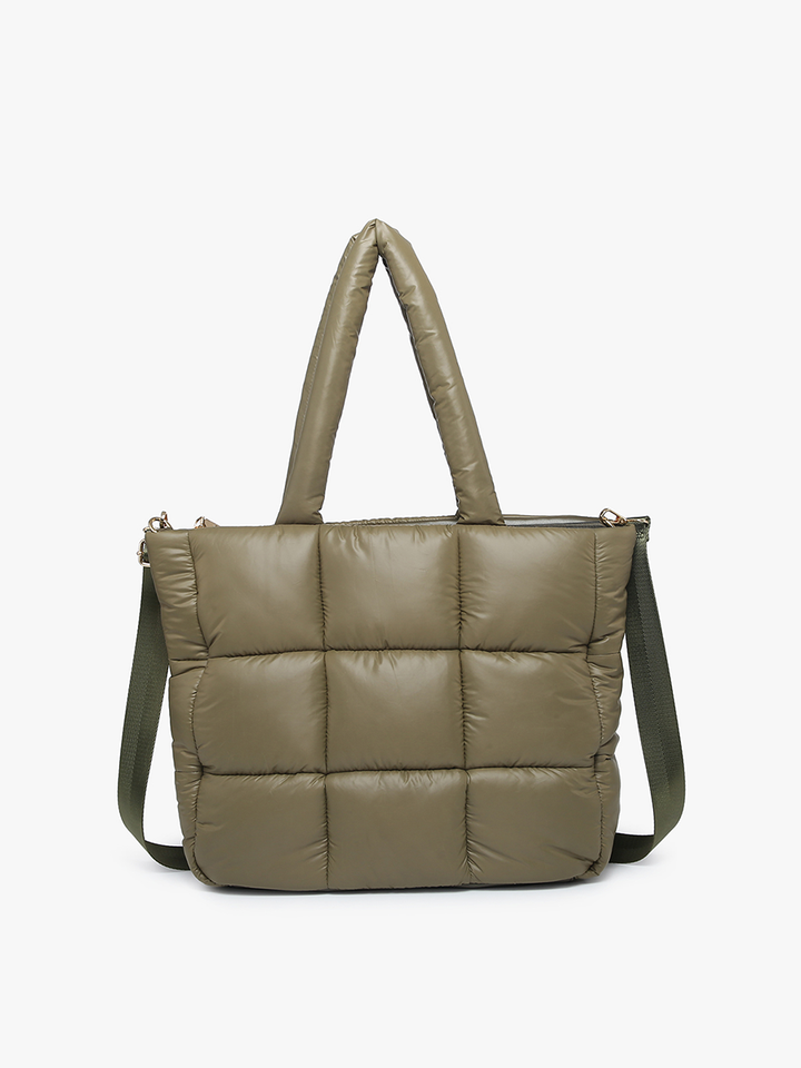 M2355 Kiersten Puffer Hobo w/ Strap: Off White