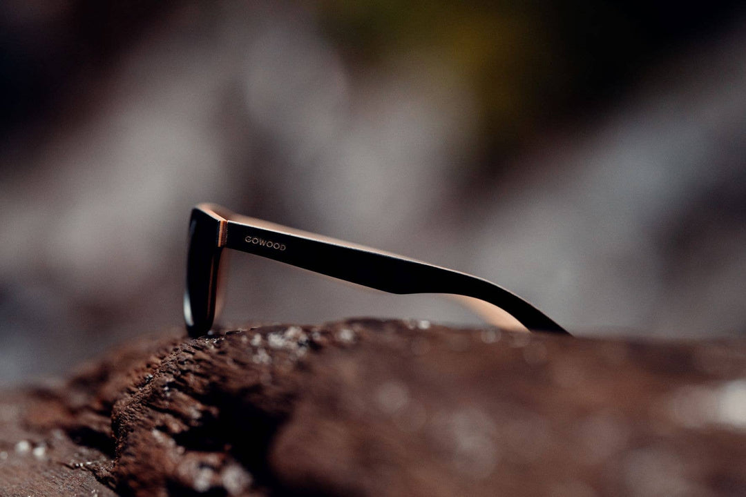Canadian Black Maple Sunglasses with Black Polarized Lenses