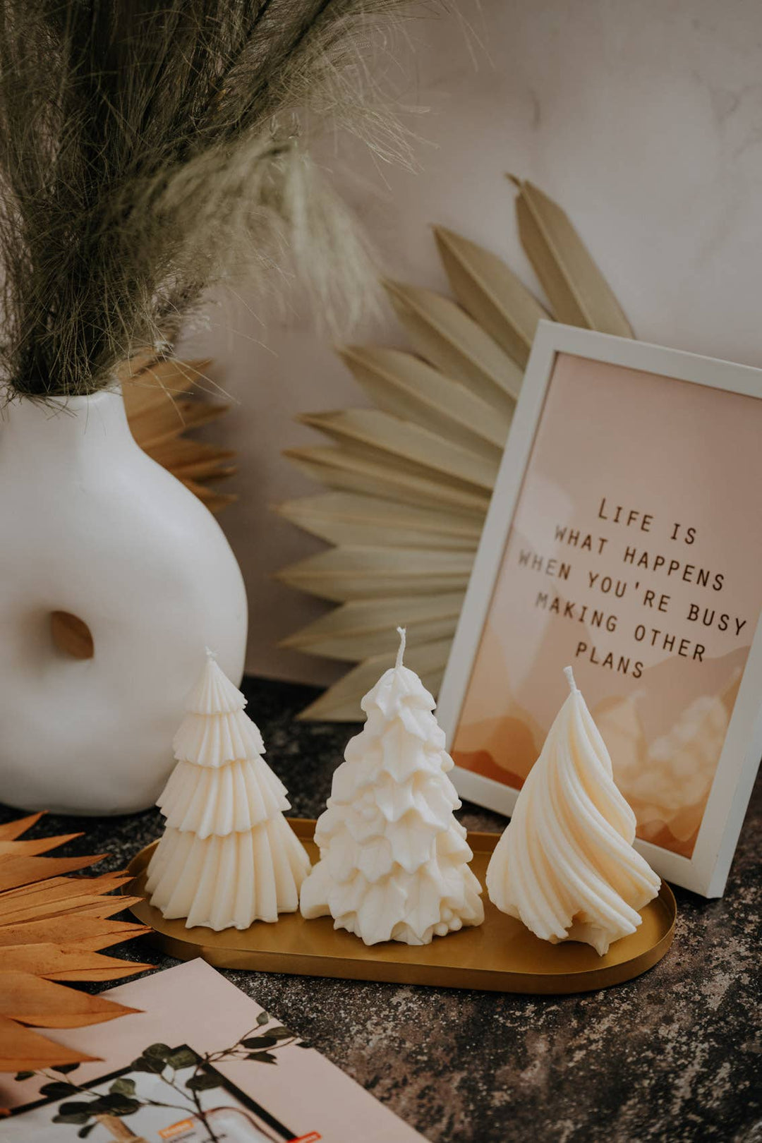 Christmas Tree Candles: Green / 1 / Swirl Christmas tree