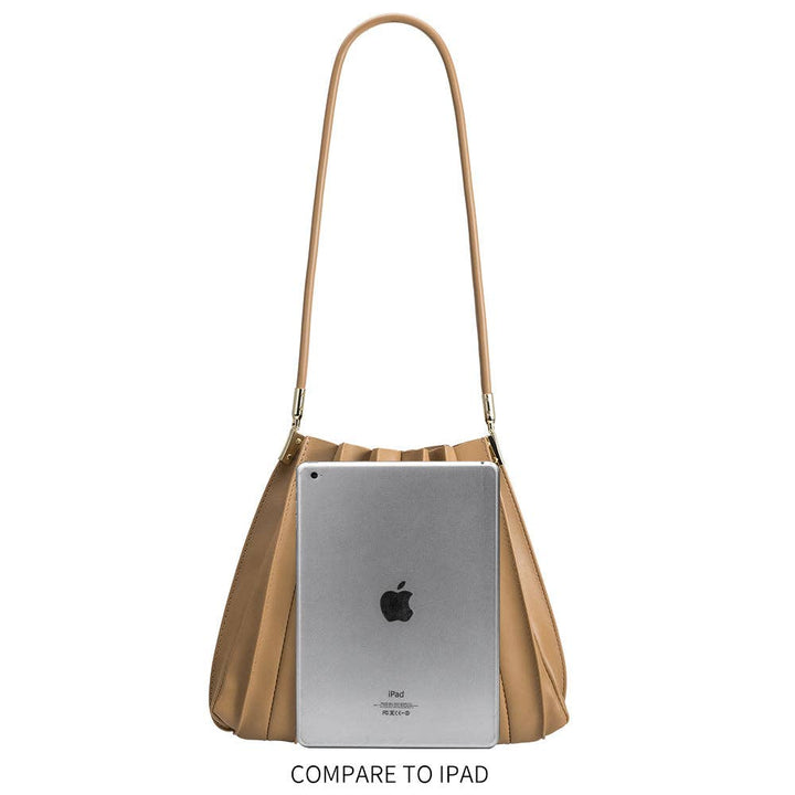 Carrie Slate Pleated Vegan Shoulder Bag Pre-Order 1/30
