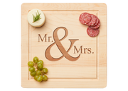 Maple Wood Cutting & Cheeseboard Square | Mr & Mrs| 12 x 12