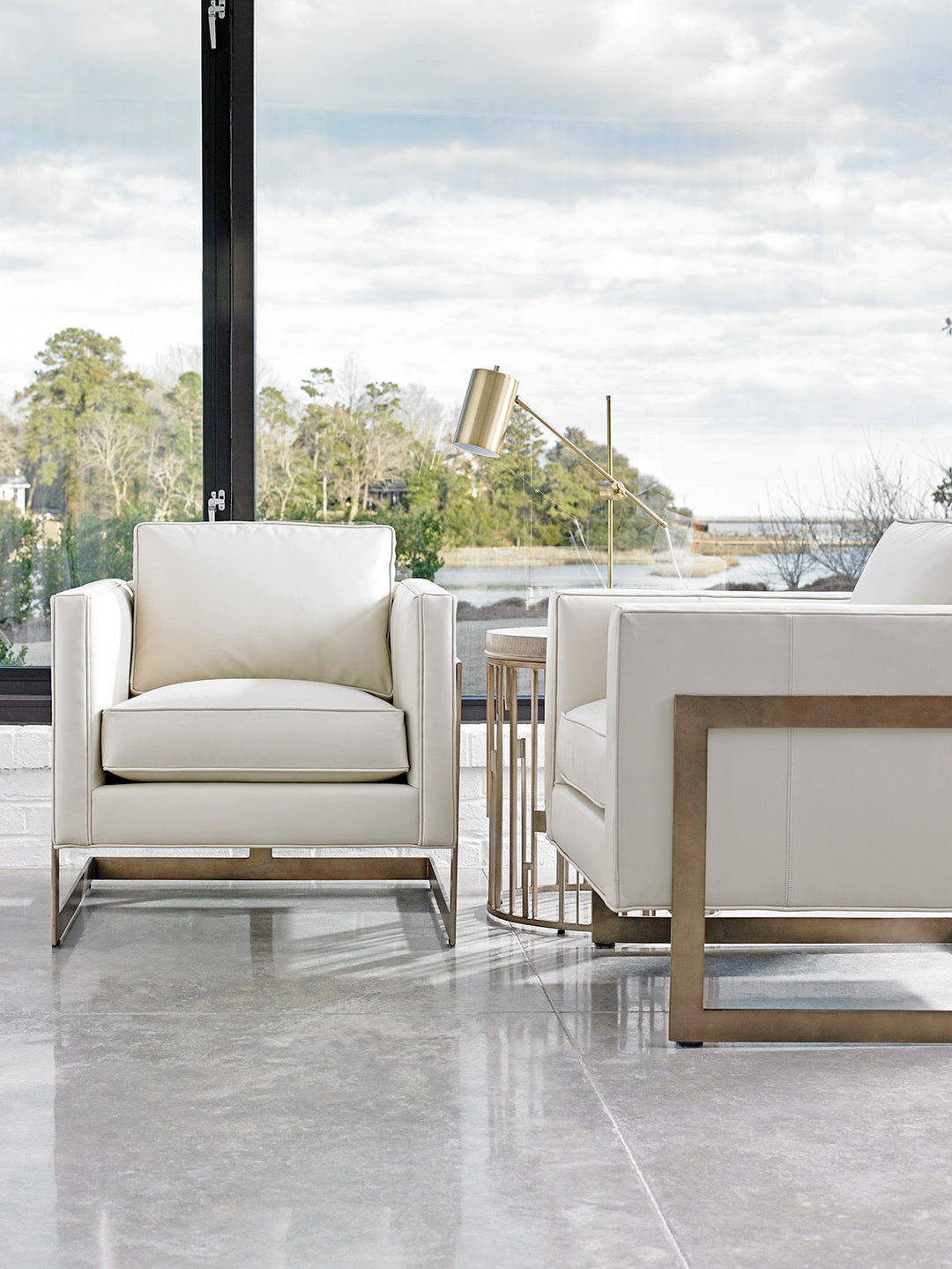 Shadow Play - Winthrop Leather Chair - Beige