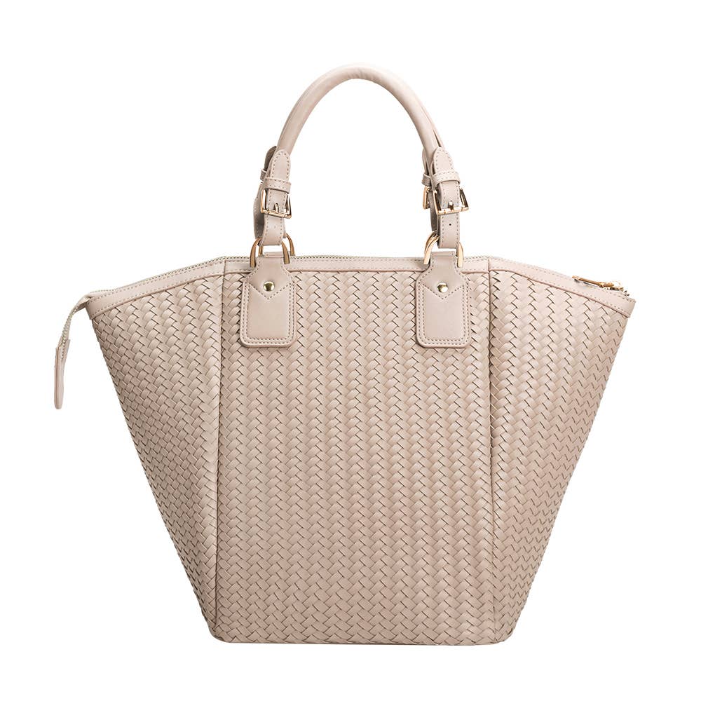 Valerie Recycled Vegan Large Top Handle Bag in Nude