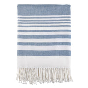 Striped Throw: 50"x60" / Navy Blue