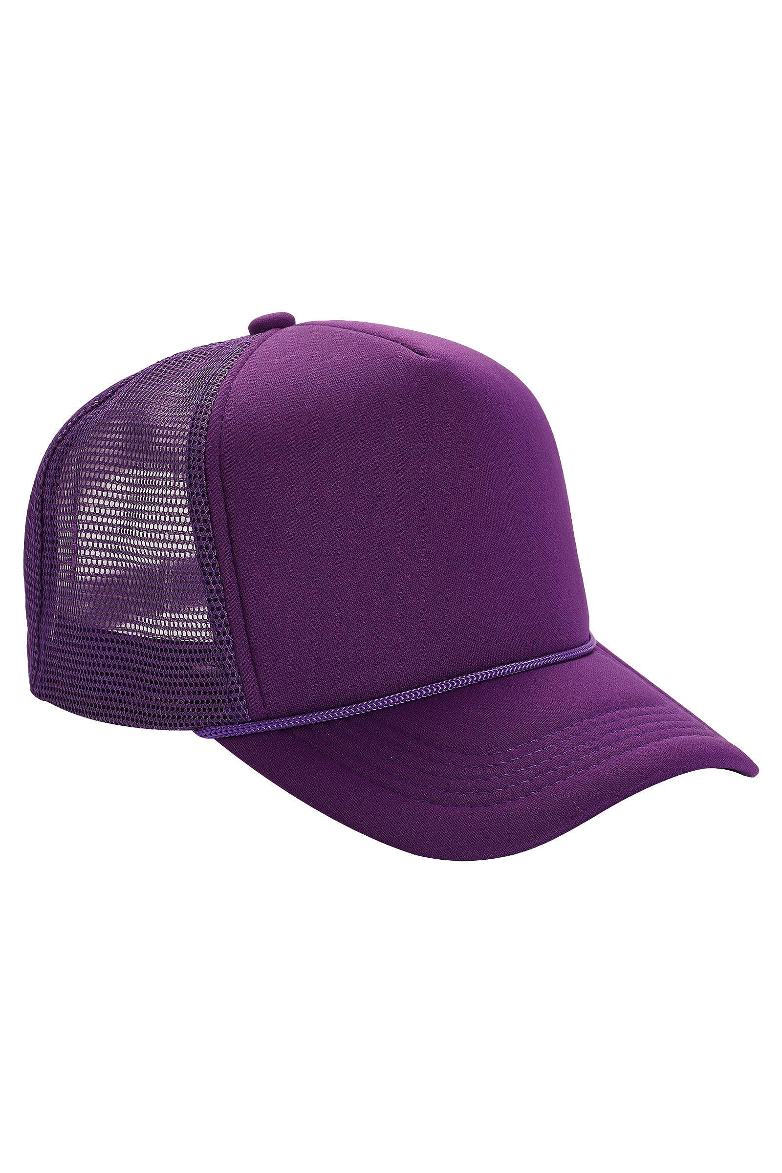 Solid Five Panel Foam Trucker Hat: PINK / ONE SIZE