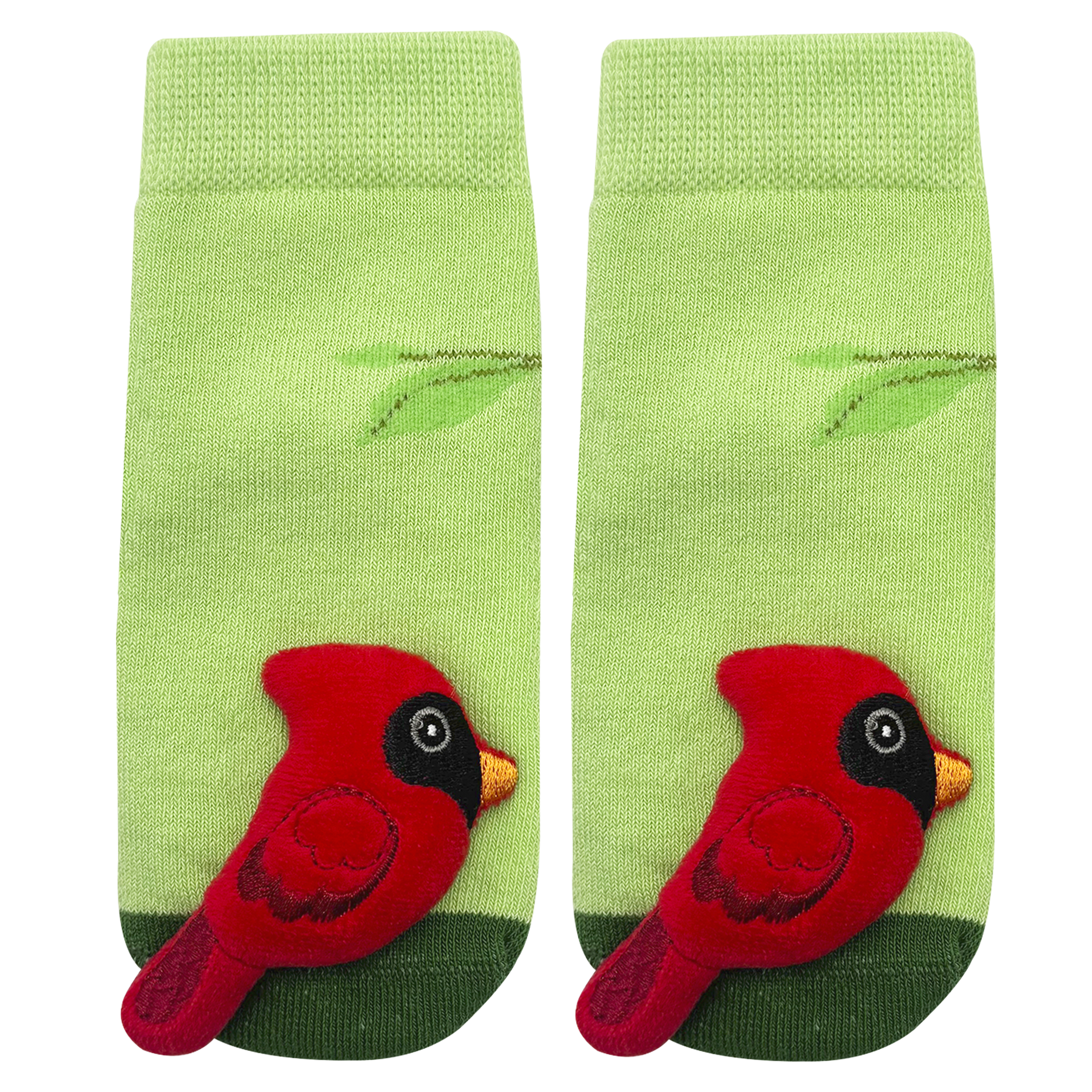 Red Cardinal Boogie Toes Rattle Socks: 1 - 2 Y
