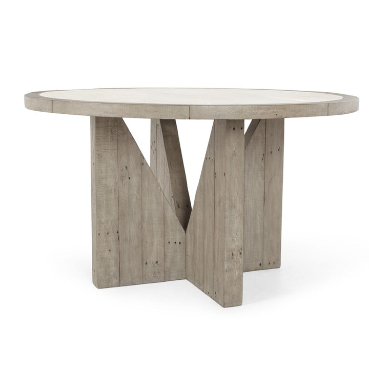Vincent - Round Dining Table - Distressed Gray