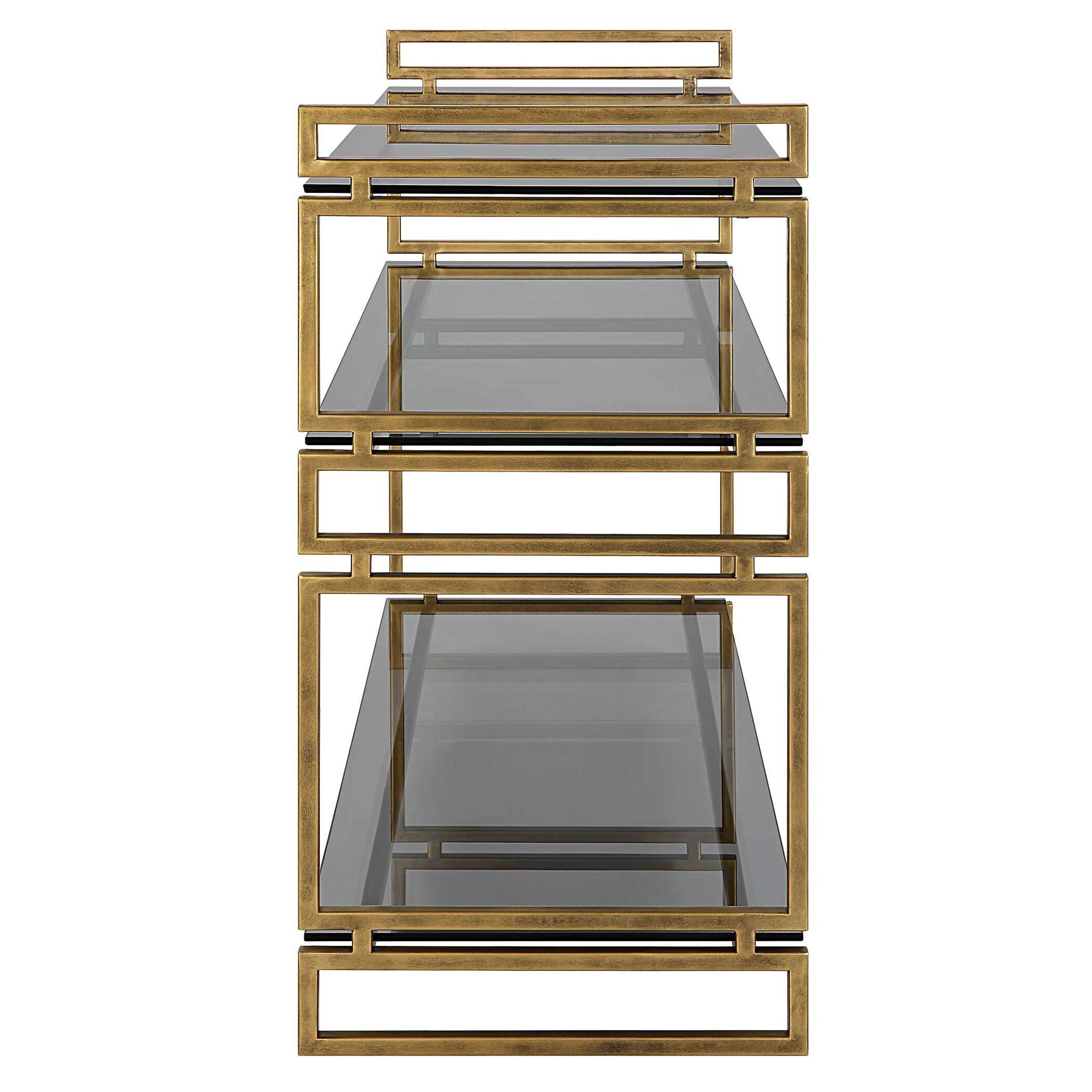 Stacked Up - Glass Console Table - Gray