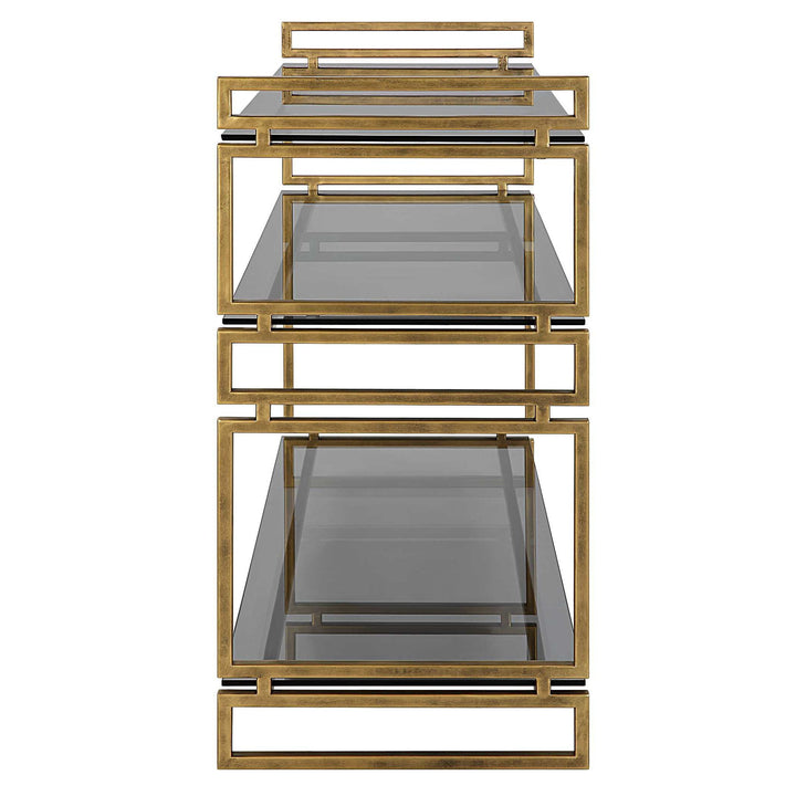 Stacked Up - Glass Console Table - Gray