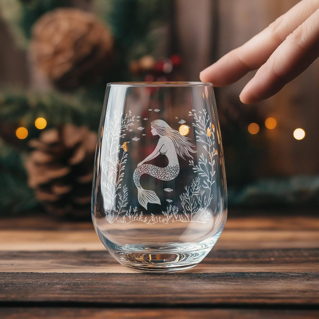 Mermaid Glasses: Stemless Wine