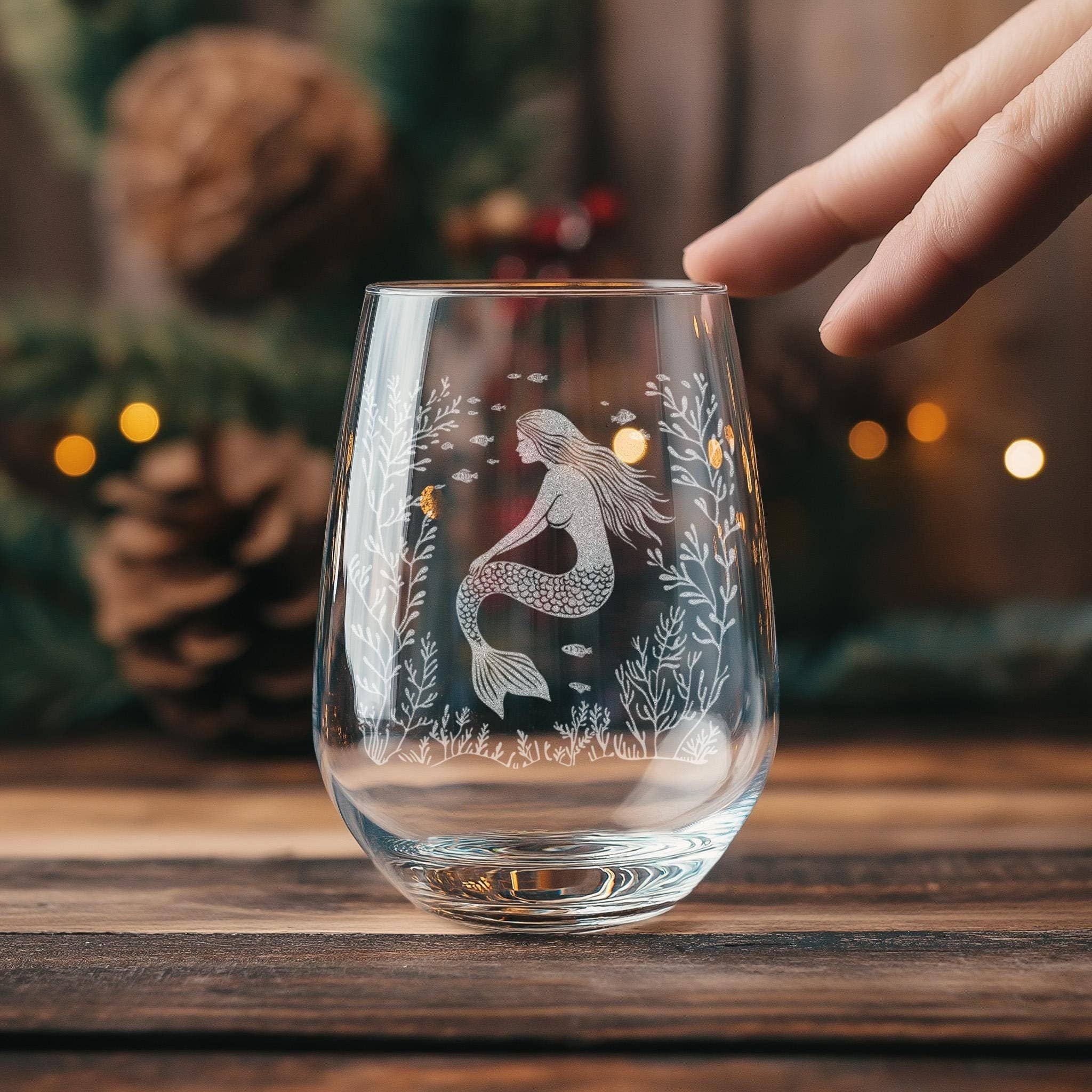 Mermaid Glasses: Stemless Wine