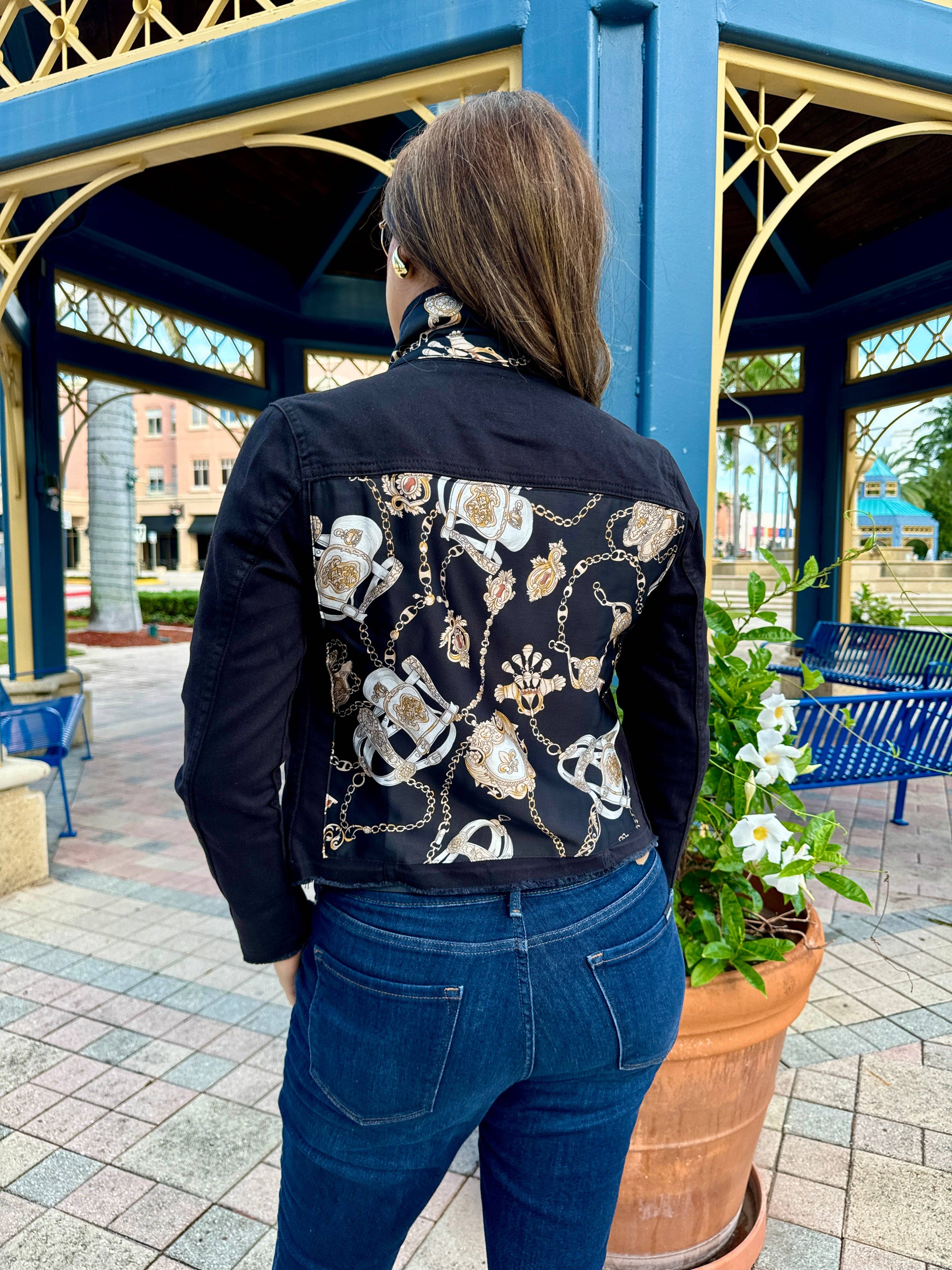 The Black Denim Jacket / Black Stirrup: Medium
