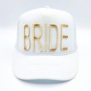 BRIDE Metallic Gold Puff Embroidered HAT/POCKET Patch