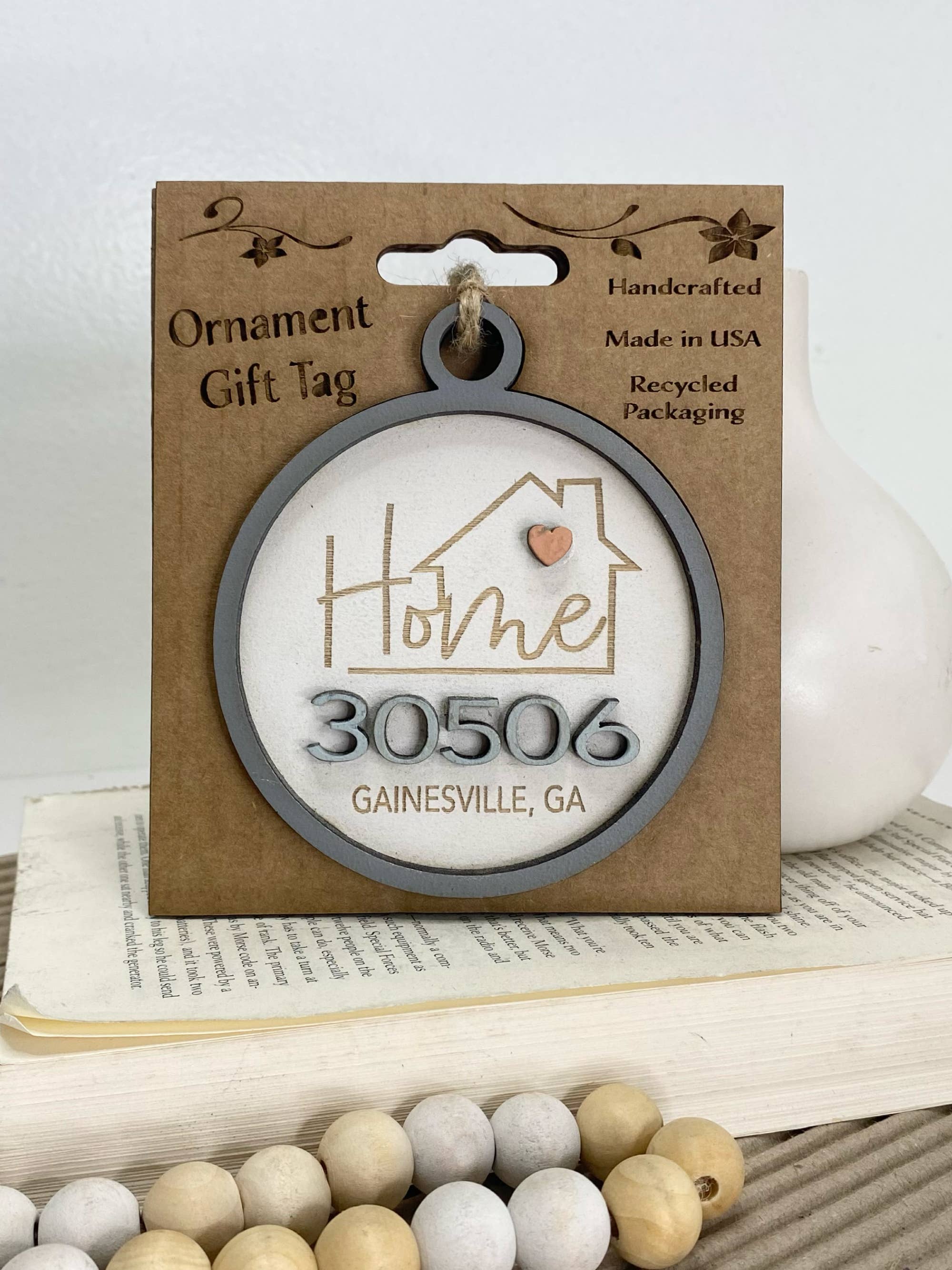 Ornament - "Any" Zip Code Home Keepsake Gift Tag: Your Store Name Engraved
