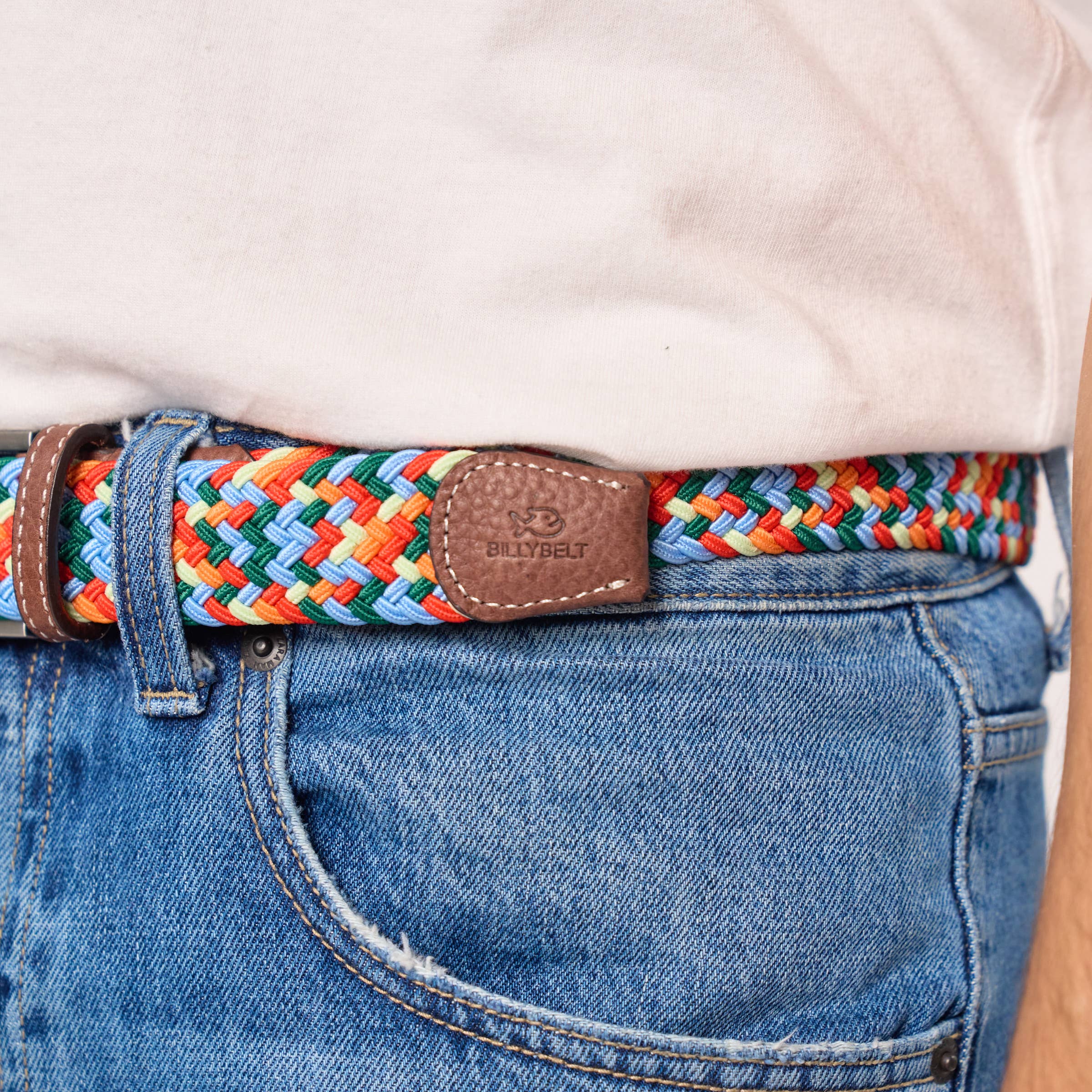 Multicolored elastic braided belt - Willemstad