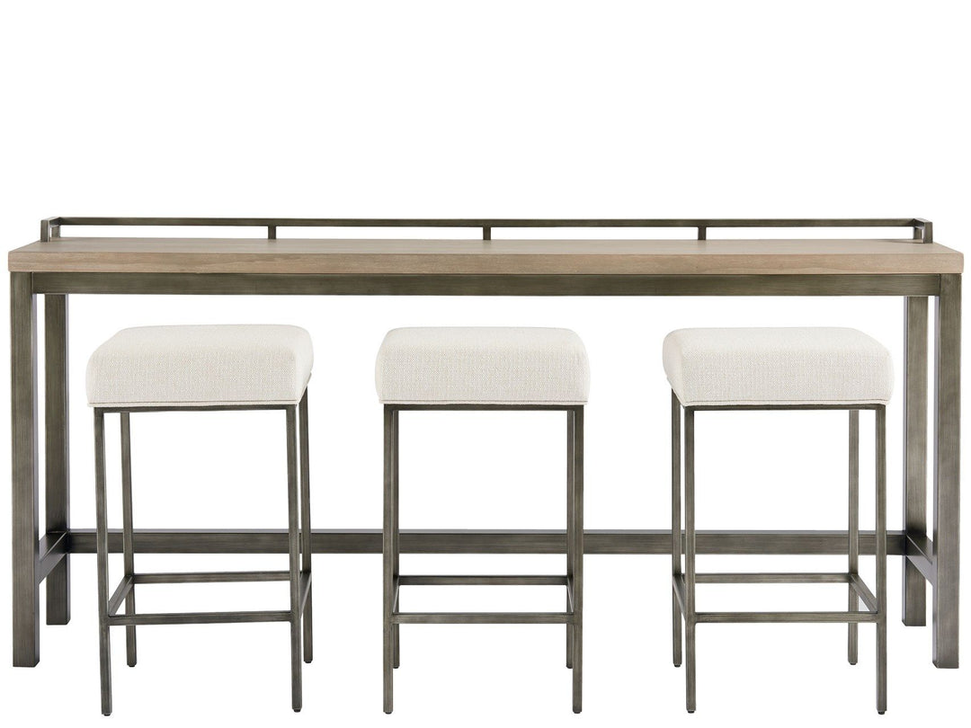 Curated - Mitchell Console Table With 3 Stools - Dark Brown