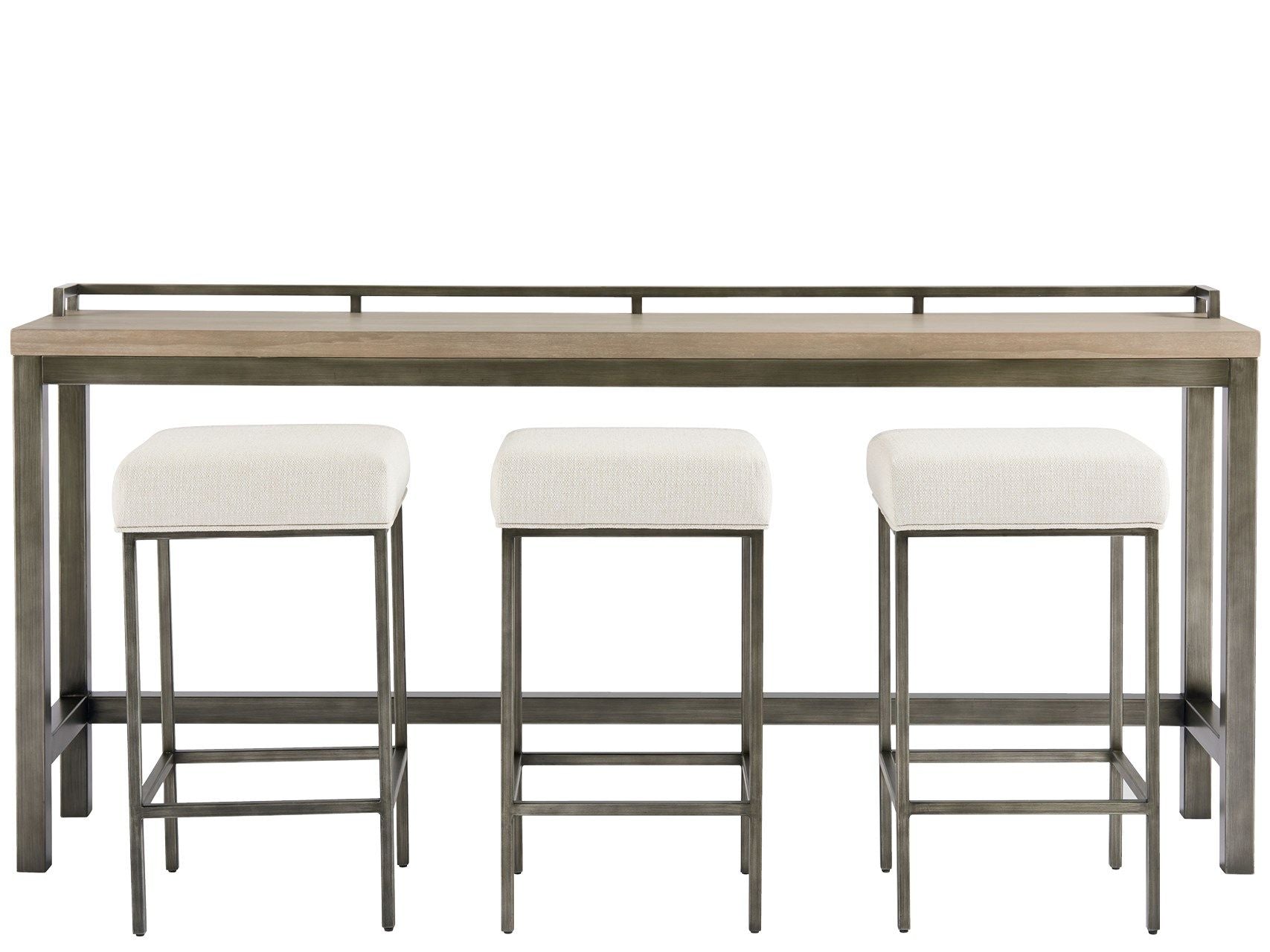 Curated - Mitchell Console Table With 3 Stools - Dark Brown