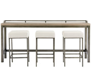 Curated - Mitchell Console Table With 3 Stools - Dark Brown