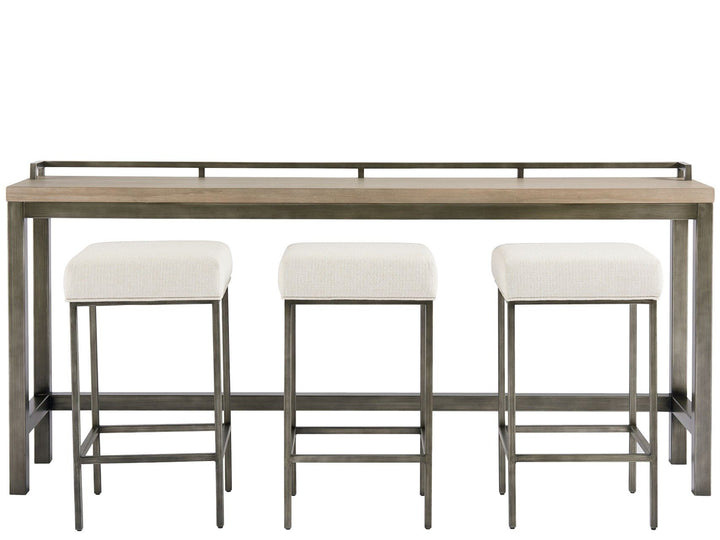 Curated - Mitchell Console Table With 3 Stools - Dark Brown