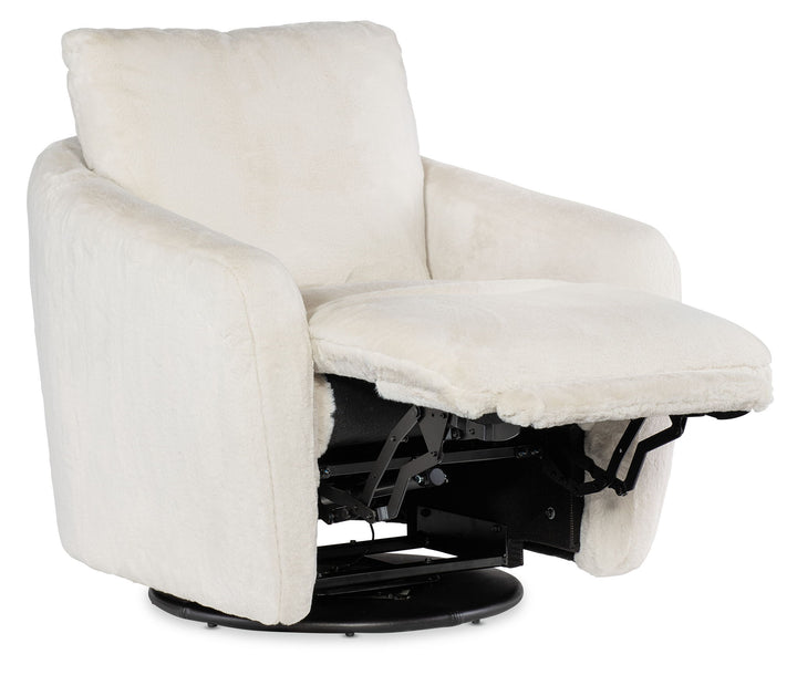 CC - Bonnie Swivel Chair With Power Footrest - White