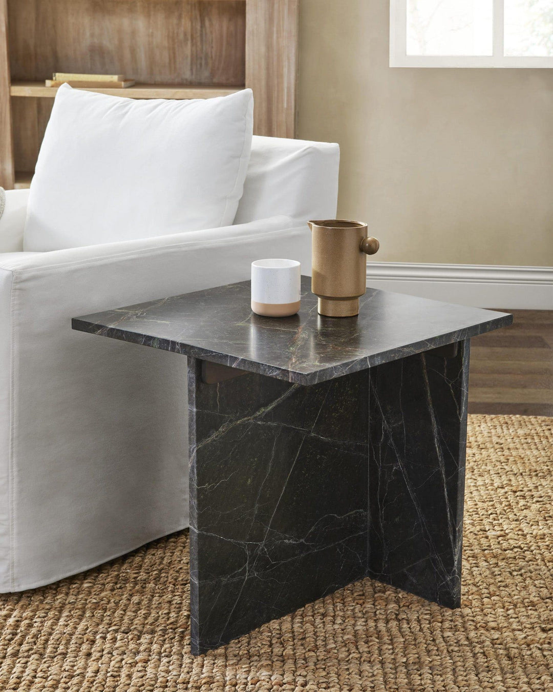 Bexly - Marble Square End Table