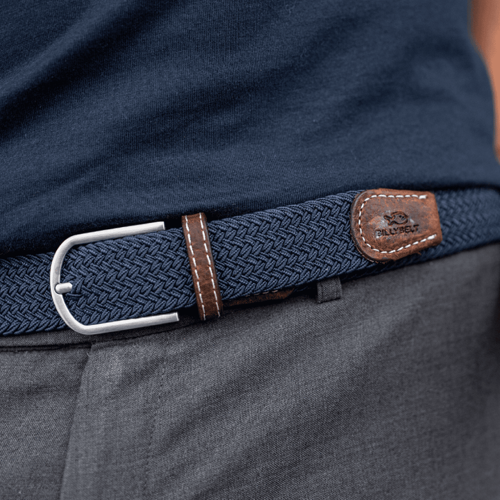 Slate blue elastic braided belt: Size 1