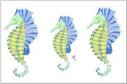 FishAye Seahorse Triple Placemat | Coastal Nautical Table Decor: Set of 8