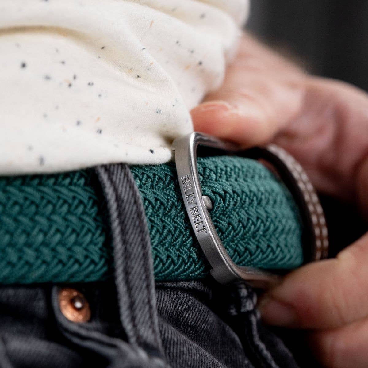 Green pine elastic braided belt: Size 2