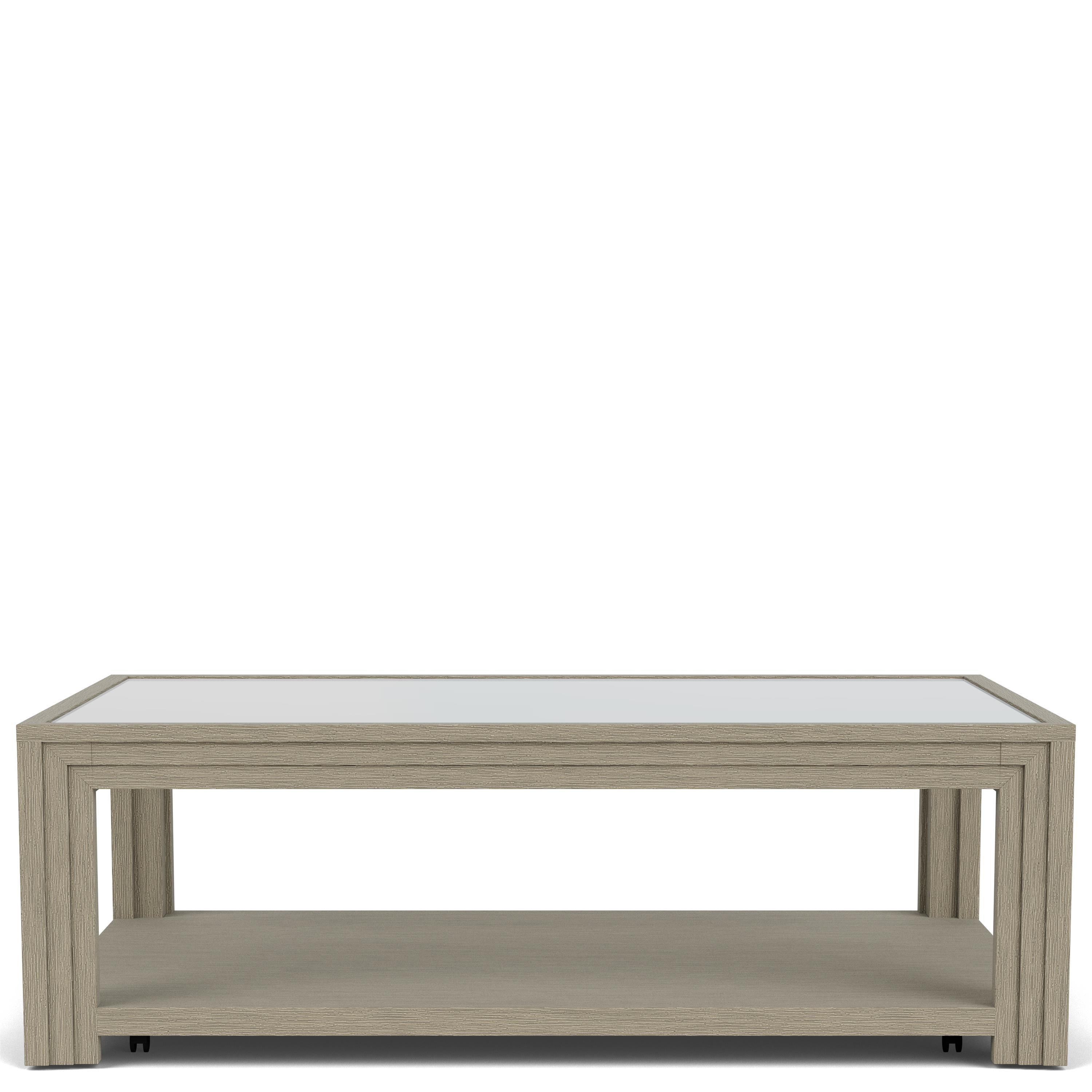 Wilde - Rectangular Glass Top Coffee Table - Light Brown