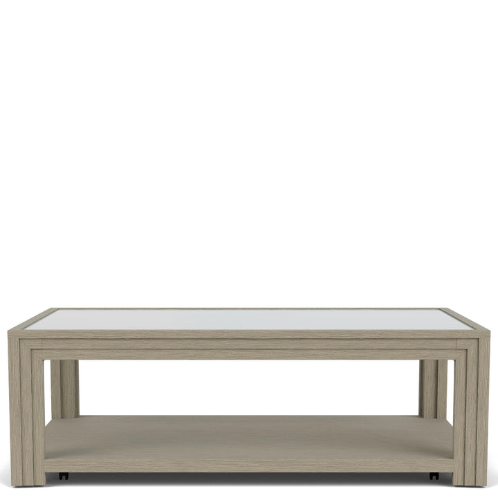Wilde - Rectangular Glass Top Coffee Table - Light Brown